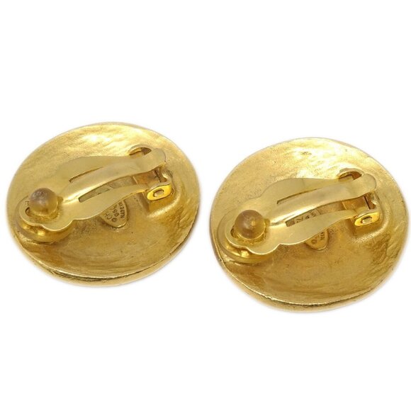 Chanel Button Earrings Clip-On Gold - Picture 2 of 4